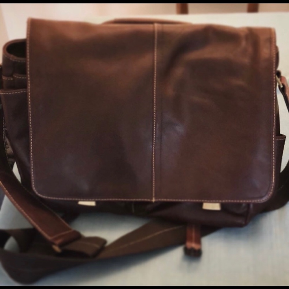 Genuine leather messenger bag